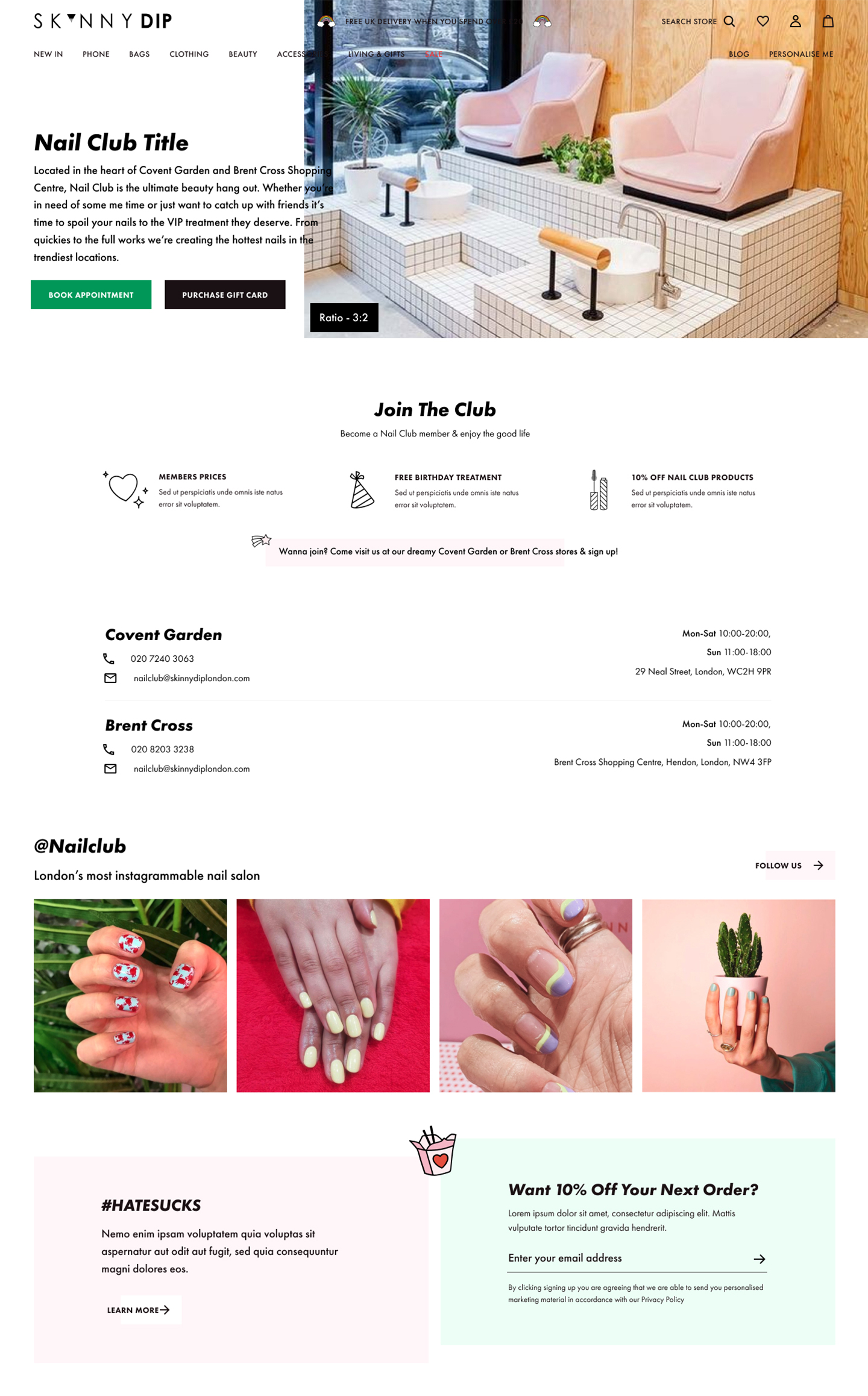 Skinny Dip Nail Club Page